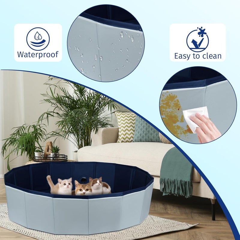 HALAGAS Cat Birthing Box,Whelping Box for Cats,Cat Birthing Nesting Boxs,Whelping Pool,Pet Birth Supplies,Foldable Cates Bath Pool,Convenient Storage, Easy to Clean，Can be Used Indoors or Outdoors - Image 4